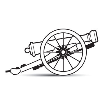 recommend clip art: black outline antique cannon vector cartoon
