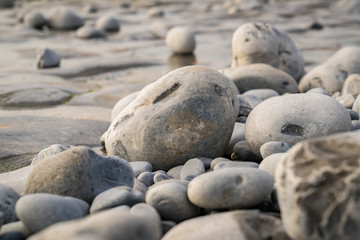 The stones of Monknash Beach, Vale of Glamorgan, Wales, UK