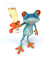 Fun frog - 3D Illustration