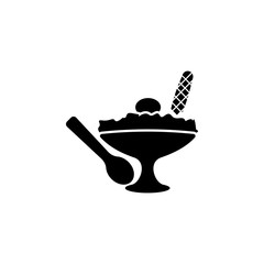 ice cream in a glass with a spoon icon. Ice cream element icon. Premium quality graphic design. Signs, outline symbols collection icon for websites, web design, mobile app