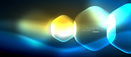 Neon hexagon background