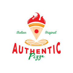 authentic Italian pizza vector illustration