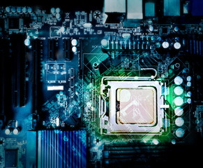technology computer background .The processor powerful spreed in computer 