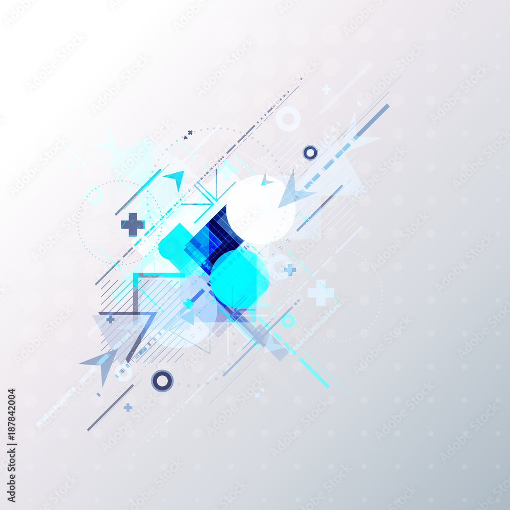 Poster abstract background with colorful geometric elements. technology design.