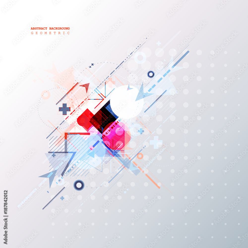 Poster abstract background with colorful geometric elements. technology design.
