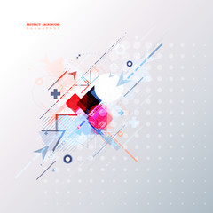 Abstract background with colorful geometric elements. Technology design.