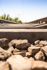 Old sleepers on a railroad