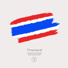 Flag of Thailand in Grunge Brush Stroke : Vector Illustration