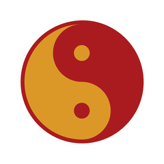 Fototapeta premium Red Gold Yin And Yang Balance Symbol Vector Illustration Graphic