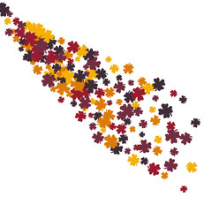 Vector Confetti Background Pattern. Element of design. Clover leaves on a white background