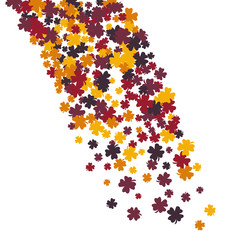 Vector Confetti Background Pattern. Element of design. Clover leaves on a white background