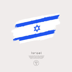 Flag of Israel in Grunge Brush Stroke : Vector Illustration