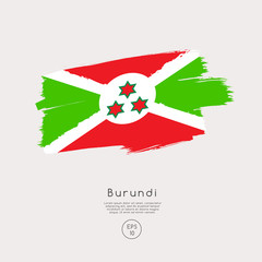 Flag of Burundi in Grunge Brush Stroke : Vector Illustration