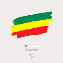Flag of Ethiopia in Grunge Brush Stroke : Vector Illustration