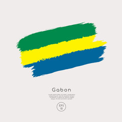Obraz premium Flag of Gabon in Grunge Brush Stroke : Vector Illustration