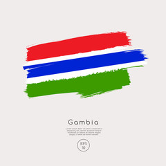 Flag of Gambia in Grunge Brush Stroke : Vector Illustration