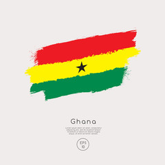 Flag of Ghana in Grunge Brush Stroke : Vector Illustration