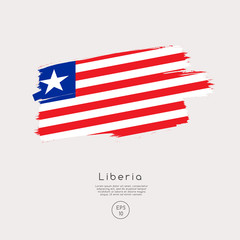 Flag of Liberia in Grunge Brush Stroke : Vector Illustration