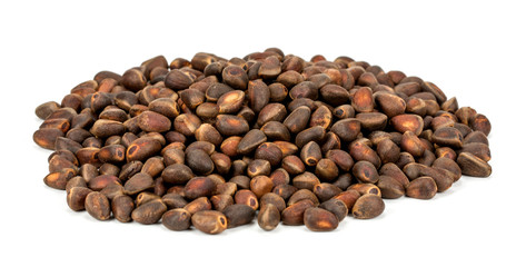 pine nuts on a white background