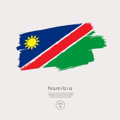 Flag of Namibia in Grunge Brush Stroke : Vector Illustration
