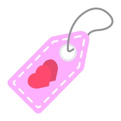 Love sale tag flat icon, valentines day and romantic, price sign vector graphics, a colorful solid pattern on a white background, eps 10.