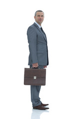 side view.a confident lawyer looking at the camera