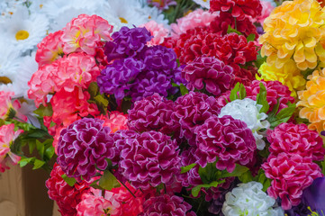 Colorful of Artificial flowers