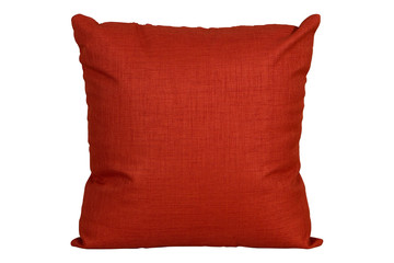 red cushion on white background, isolated