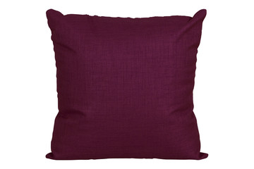  wine color cushion on white background, isolated