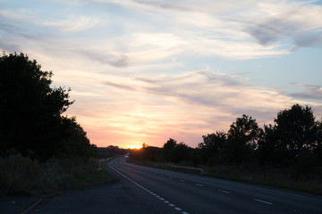 Obraz premium Sky at sunset in peak district