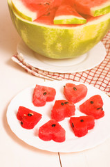 watermelon in the heart shape