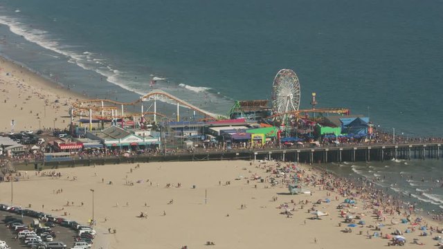 Aerial shot of the Santa Monica Pier