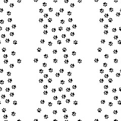 Vector seamless pattern with cat footprints. Can be used for wallpaper, web page background, surface textures.
