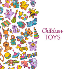 Obraz premium Vector hand drawn children or kid toys illustration