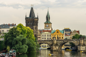 Fototapeta na wymiar streets and churches of old town Prague