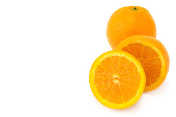 Fresh orange isolated on white background.