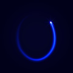 Blue spark light in the dark sky. Fireworks flares. Abstract vector Illustration.