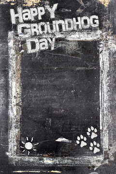 Chalkboard Groundhog Day