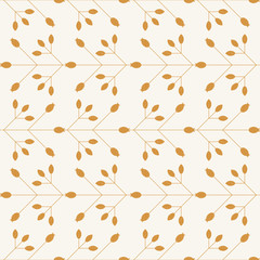 Modern vector floral seamless geometric pattern with  stylized rose hips berries and leaves in retro scandinavian style. Simple outlines with worn out texture.