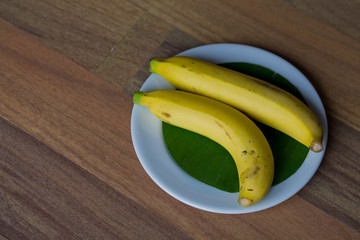 banana on wooden table
