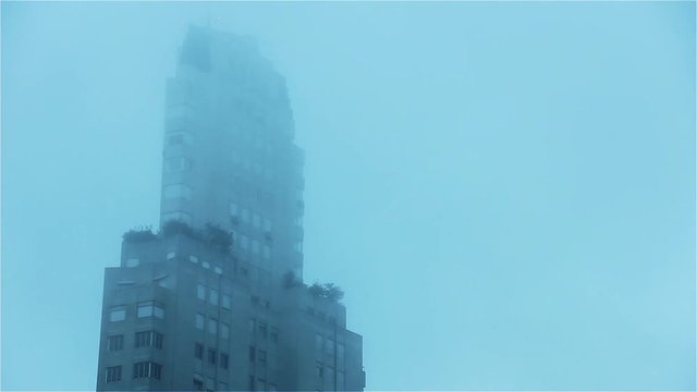 The Kavanagh Building in the fog. Buenos Aires, Argentina. 