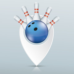 Bowling Pointer Pins Blue Ball