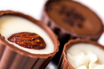 Makro süße Pralinen