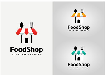 Food Shop Logo Template Design Vector, Emblem, Design Concept, Creative Symbol, Icon