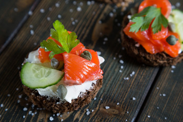 Sandwich with smoked salmon