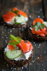 Sandwich with smoked salmon