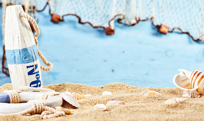 Nautical still life on beach sand © exclusive-design