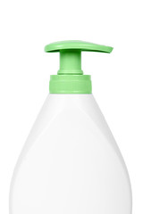 White hand sanitizer soap dispenser isolated on white background. Housework and sanitary concept