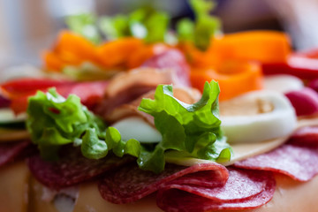 Beautiful original salt cake with cheesse bacon and vegetable