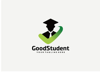 Good Student Logo Template Design Vector, Emblem, Design Concept, Creative Symbol, Icon